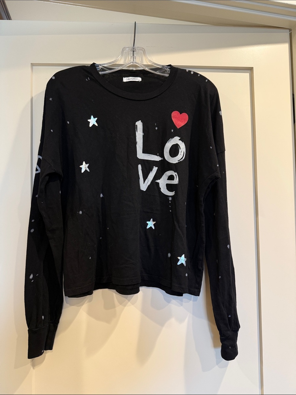 Lauren Moshi Landon's brushed love long sleeve t shirt in black worn once